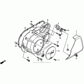 Схема вузла: Ліва кришка картера для Honda VT1100 Shadow