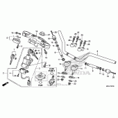 Схема вузла: Верхня траверса & Кліпон керма для Honda CB1100