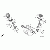 Схема вузла: Колінчастий вал і Поршень для Honda VT600 Shadow VLX