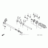Схема вузла: Копірний вал і Вилки і Вал перемикання для Honda VTR1000 Superhawk