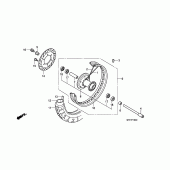 Схема вузла: Переднє колесо для Honda VT750 Shadow Spirit