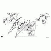Схема вузла: Задній обтічник для Honda VFR800 Interceptor Deluxe