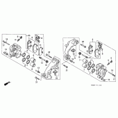 Схема узла: Передний тормозной суппорт для Honda GL1500 Gold Wing Special Edition
