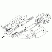 Схема вузла: Вихлопна система для Honda GL1500 Valkyrie Interstate