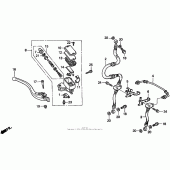 Схема узла: Передний тормозной цилиндр для Honda CBR600 CBR600F3