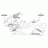 Схема вузла: Stripe / mark (6) для Honda CBR900RR CBR954RR Fireblade