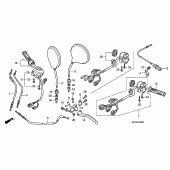 Схема вузла: Ручка керма & Пульт управління рульовой & Троси для Honda CB900 Hornet