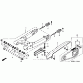 Схема вузла: Задній важіль (Маятник) для Honda VTR1000 Superhawk