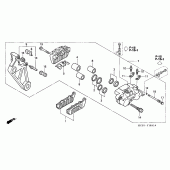 Схема узла: Задний тормозной суппорт для Honda ST1300 Pan-European