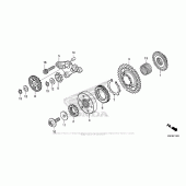 Схема вузла: Привід стартера для Honda CRF250 CRF250X