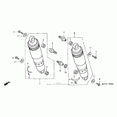 Схема вузла: Задній амортизатор для Honda VTX1800