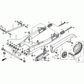 Схема вузла: Задній важіль (Маятник) для Honda VT750 Shadow Deluxe