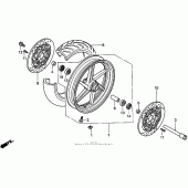 Схема узла: Передние колесо для Honda CBR600 CBR600F3