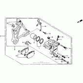 Схема узла: Задний тормозной суппорт для Honda CB1000 CB1000F