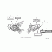 Схема вузла: Інформаційні наклейки для Honda VT750 Shadow RS