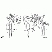 Схема вузла: Ручка керма і Пульт керування рульової і Троси (CRF450R2,3) для Honda CRF450 CRF450R