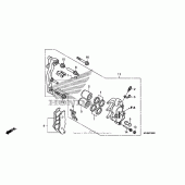 Схема вузла: Передній гальмівний супорт для Honda XR650