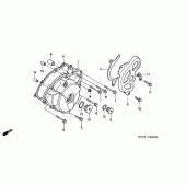 Схема вузла: Ліва кришка картера для Honda XR400