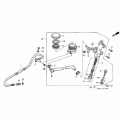 Схема вузла: Задній гальмівний циліндр для Honda VFR400
