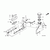 Схема вузла: Rr. гальмівний циліндр для Honda VTX1800