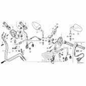 Схема вузла: Switch + Cable + Mirror (2) для Honda VFR1200 Crosstourer