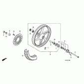 Схема узла: Передние колесо для Honda CBF150