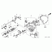 Схема узла: Копирный вал и Вилки и Вал переключения для Honda ST1300 Pan-European