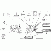 Схема вузла: Інформаційні наклейки для Honda CBR600 CBR600F Smokin Joe s Edition