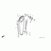 Схема вузла: Ланцюг ГРМ і Натяжитель і Успокоитель для Honda NX650 Dominator