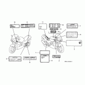 Схема вузла: Інформаційні наклейки (VFR750FR / FS / FT / FV) для Honda VFR750F Interceptor