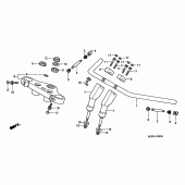 Схема узла: Верхняя траверса и Клипон руля для Honda VT750 Black Widow