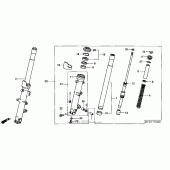 Схема узла: Вилка передней оси для Honda ST1300 Pan-European