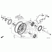 Схема вузла: Заднє колесо для Honda CBR1000 CBR1000RR (ABS) Fireblade