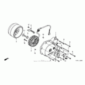 Схема узла: Left crankcase cover + alternator для Honda VT750 Shadow Spirit