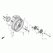 Схема узла: Заднее колесо (CB750F2) для Honda CB750 Seven Fifty