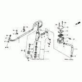 Схема узла: Задний тормозной цилиндр для Honda VTR1000 Superhawk