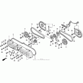 Схема вузла: Front cover + timing belt для Honda GL1500 Valkyrie Tourer