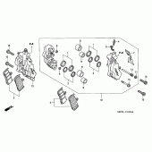 Схема вузла: Передній гальмівний супорт для Honda VTR1000 Firestorm