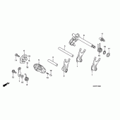 Схема узла: Копирный вал & Вилки & Вал переключения для Honda CBF125