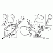 Схема вузла: Пульт управління рульовой & Важіль & Тросик для Honda VTX1300