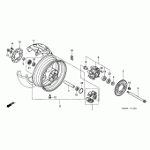 Схема вузла: Заднє колесо для Honda VTR1000 Firestorm