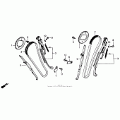 Схема вузла: Ланцюг ГРМ і Натяжитель і Успокоитель для Honda VT600 Shadow VLX