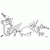 Схема вузла: Ручка керма & Пульт управління рульовой & Троси (1) для Honda CTX700