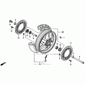 Схема узла: Передние колесо для Honda CBR1000 CBR1000F Hurricane