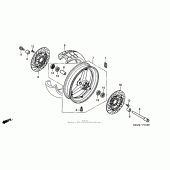 Схема вузла: Переднє колесо для Honda CB900 919