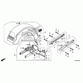 Схема вузла: Заднє крило 1 для Honda VT750 Shadow Aero