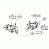 Схема вузла: Caution labels + marks для Honda VTX1300