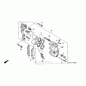 Схема вузла: Передній гальмівний супорт для Honda XR400