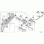 Схема вузла: Задній гальмівний супорт для Honda NC700