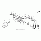 Схема узла: Масляный фильтр + маслонасос для Honda VTX1800